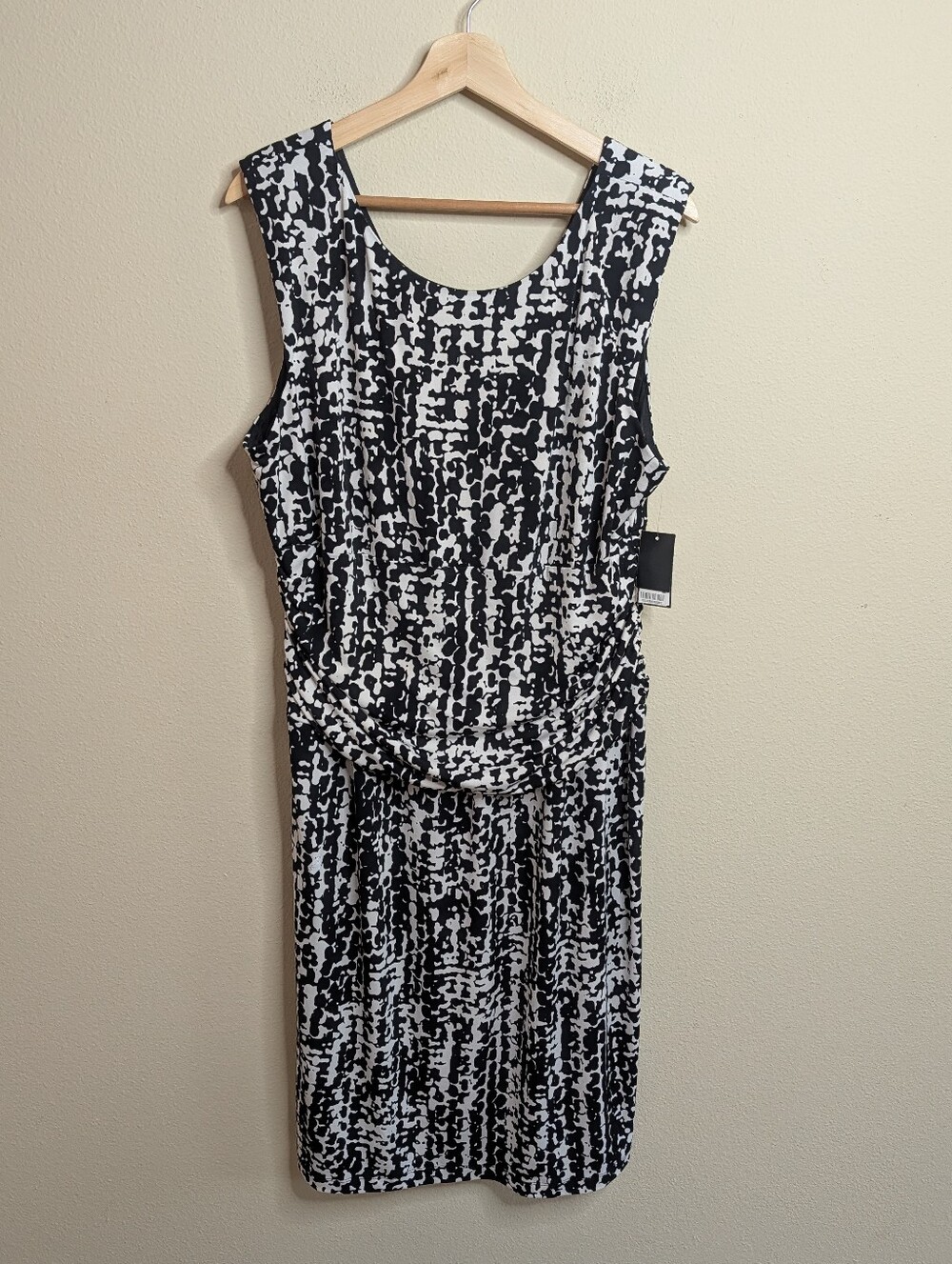NWT Nine West‎ Black & Ivory Print Sleeveless Dress Size 18